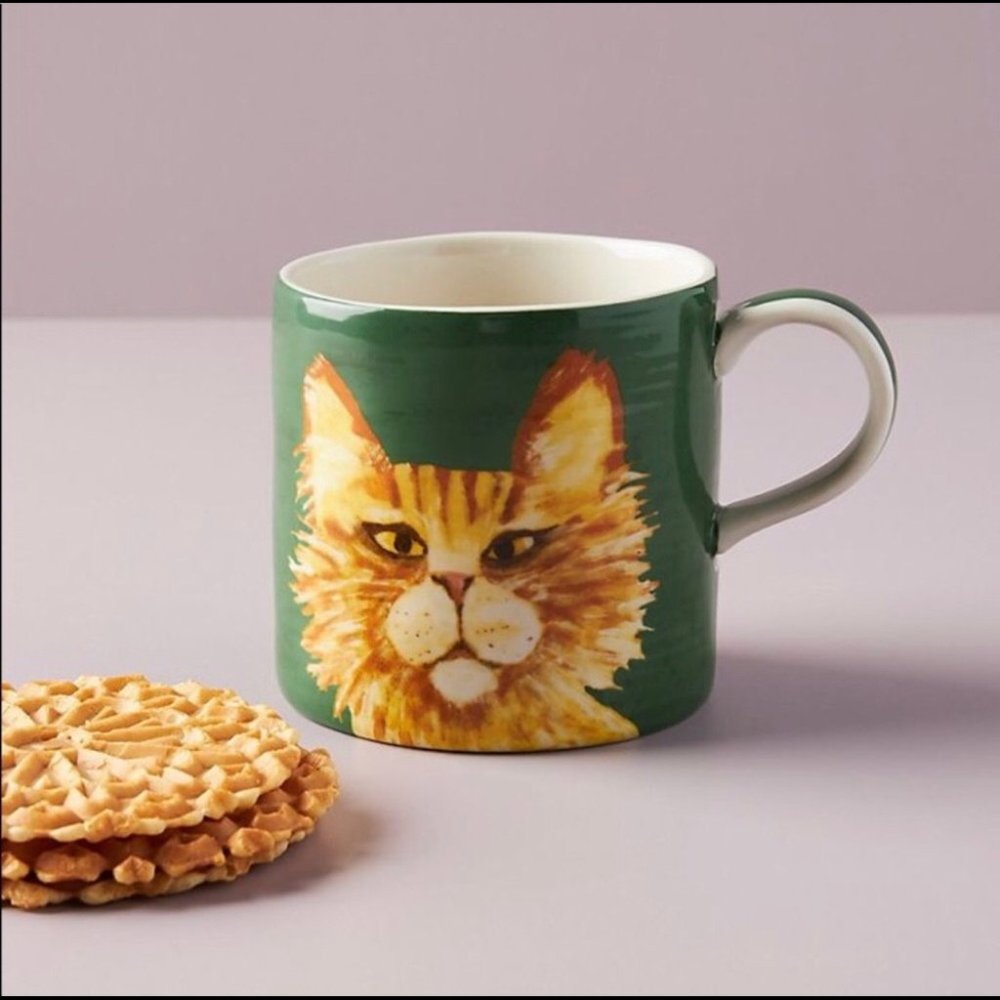 ANTHROPOLOGIE Carole Akins Boris Furry Friends Mug - Picture 1 of 7